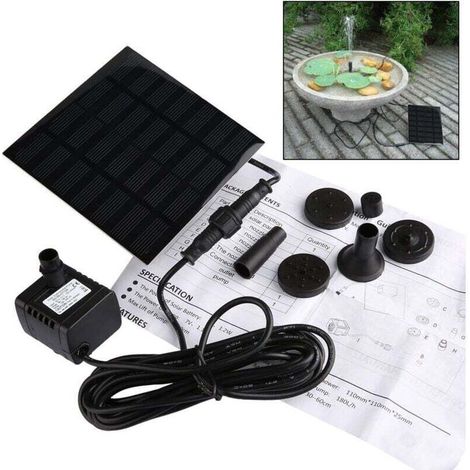 Pompe Solaire Améliorée Miniature 7V Pompe Solaire Fontaine de Jardin Bassin pour Hauteur Cycle de L'eau Étang Fontaine d'eau H415 (1/4)