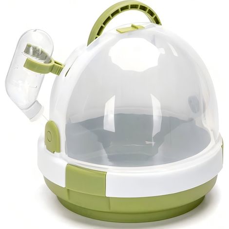 Cage portable pour hamster avec vue panoramique et biberon
