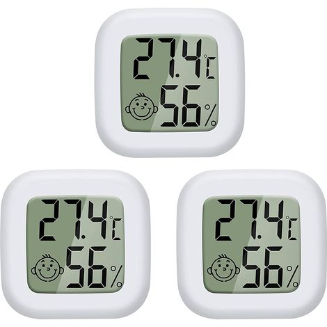 CCYKXA Mini-LCD-Digital-Innenthermometer-Hygrometer, 4-teilig, Thermo-Hygrometer, Komfort-Niveauanzeige, hochpräzise, tragbar, für Wohnzimmer, Lager, Babyzimmer, Umkleideraum (1/5)