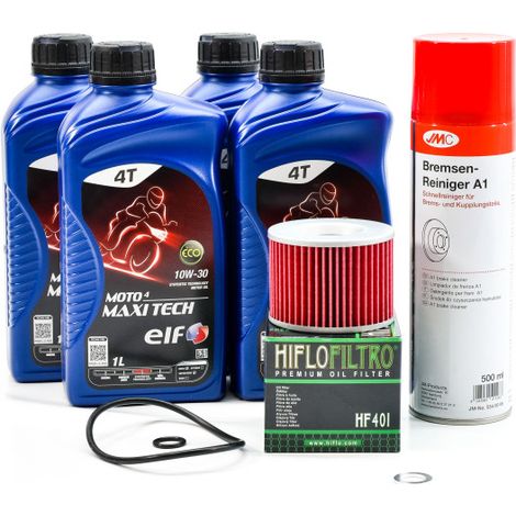 Kit Entretien Vidange Standard pour HONDA CB 750 C Custom de 1981 à 1983 - ELF MOTO 4 MAXI TECH 10w30 4L