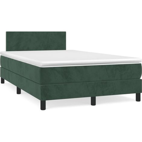 Boxspringbett mit Matratze Dunkelgrün 120x190 cm Samt vidaXL812948