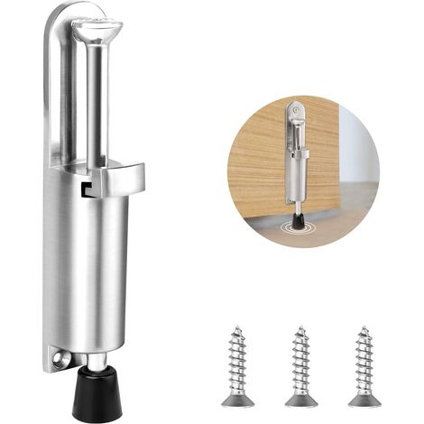Butée de Porte à Levier Retenue Butée de Porte à Ressort Arrêt de Porte en Métal avec Commande au Pied pour Gardez la Porte Stable avec Vis, (1/5)