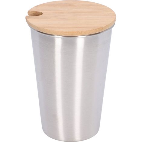 Chope à bière 500 ml en acier inoxydable avec couvercle, gobelet à eau simple paroi, idéal pour les boissons en extérieur, pour la maison ou les fêtes. Couleur acier inoxydable. (1/5)