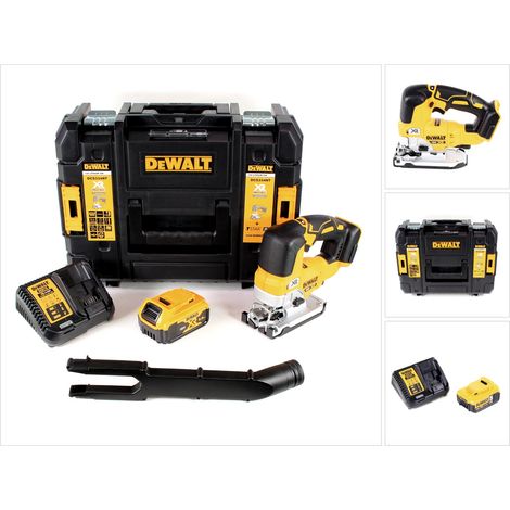 DeWalt DCS 334 P1 Scie sauteuse pendulaire sans fil 18 V Brushless + 1x Batterie 5,0Ah + Chargeur + Coffret de transport