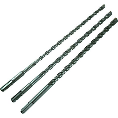 Ensemble de 3 forets trepan sds + longs 260 mm 8 - 10 - 12 mm (1/3)