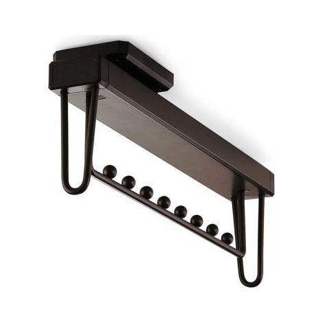 Emuca – Porte-vêtements extractible moka pour armoire – Aluminium finition moka – Coulisses à fermeture amortie – Optimise l’espace de rangement