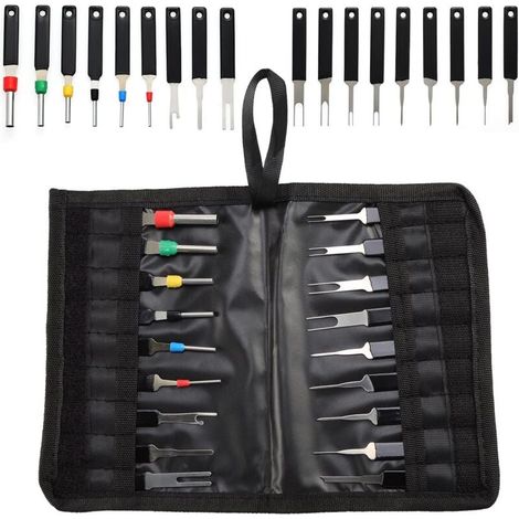 Kit de herramientas para extracción de terminales de coche (18 piezas) y extractor de conectores de cables (1/4)
