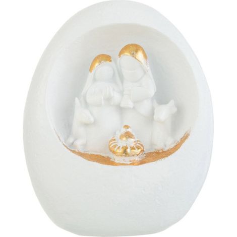 Crèche de Noël Design "3 Sujets" 19cm Blanc