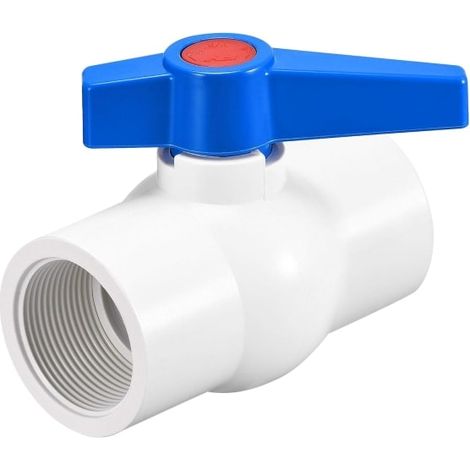 Valvola a sfera – filettatura a nido d'ape G1-1/2" – pompa di drenaggio – irrigatore da giardino – bianco/blu (1/5)