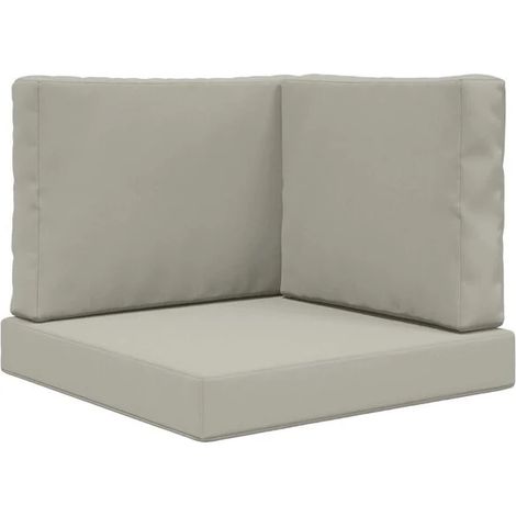 Ensemble de trois coussins pour canapé d'extérieur, en polyester gris (1/5)