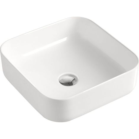 Beitz & Walz AqvaCeramica Aufsatzbecken "SlimRim" o. Überl. 385 x 385 mm weiß (1/2)
