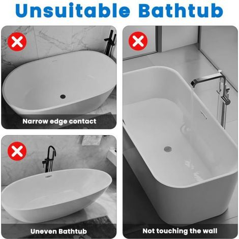 Lot de 2 protections anti-éclaboussures pour baignoire avec adhésif pour empêcher l'eau d'éclabousser de la baignoire ou Aucuneary (1/5)