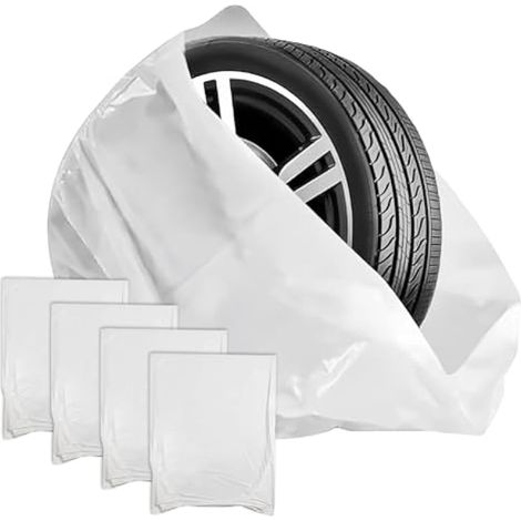 Lot de 4 sacs à pneus jetables, imperméables et résistants à la poussière, indéchirables pour le rangement et le transport, housses de protection pour pneus d'été et d'hiver (diamètre jusqu'à 70 cm) (1/5)