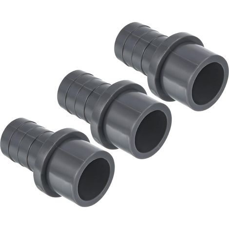 PVC Reducer Pipe Fitting 32mm OD 25mm Barbed, 3 Pack Straight Coupling Adapter Connector, Gray (1/5)