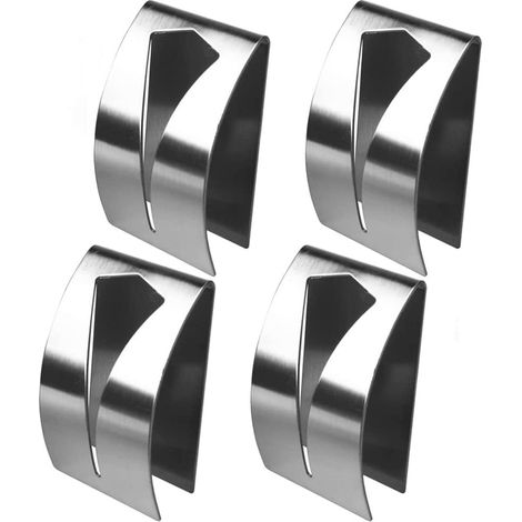 4er-Set Handtuchhaken – verchromt – Edelstahl, kein Bohren erforderlich – quadratisch, selbstklebend – Handtuchhalter – Handtuchhaken für Küche und Bad