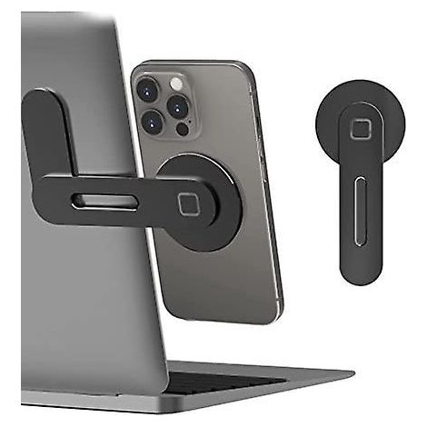 Schwarzer magnetischer Laptopständer, verstellbarer Seitenständer für den Handybildschirm für iPhone 14 Plus/ iPhone 13 Pro Max/ iPhone 12, D (1/5)