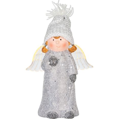 Weihnachtsfigur MagicHome, Engelchen mit transparenten Flügeln, LED, Terrakotta, 10,5x6,5x14 cm (1/3)