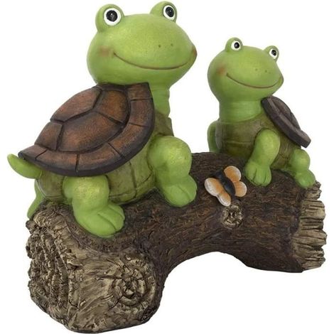 1 pièce décoration jardin extérieur solaire, statue tortue LED résine anti-UV, sculpture animale pour pelouse et terrasse