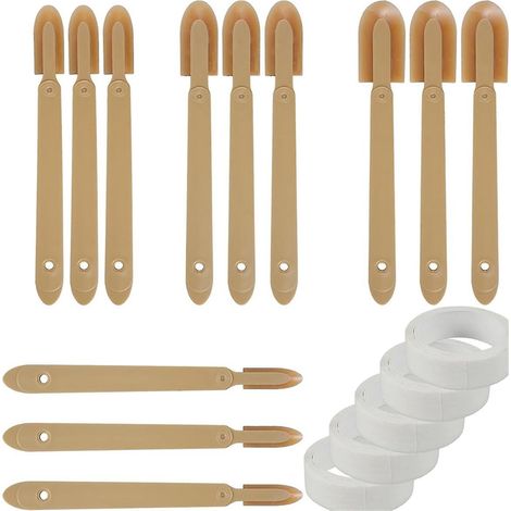 Ensemble de 17 outils de finition pour mastic en caoutchouc : spatule applicatrice ergonomique, outil de retrait de mastic en caoutchouc lisse (1/5)
