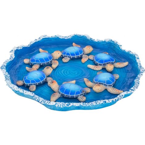Confezione da 12 Tartarughe Blu con Vassoio Incluso per Decorazione Domestica