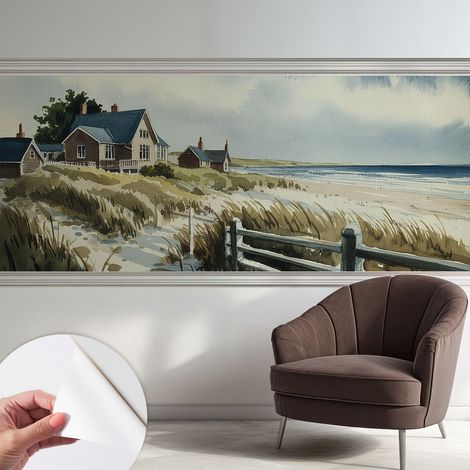 Papier peint adhésif décoratif avec colle pour salon chambre à coucher et bureau Design moderne et facile à poser Dunes de plage 250x104 cm (1/5)