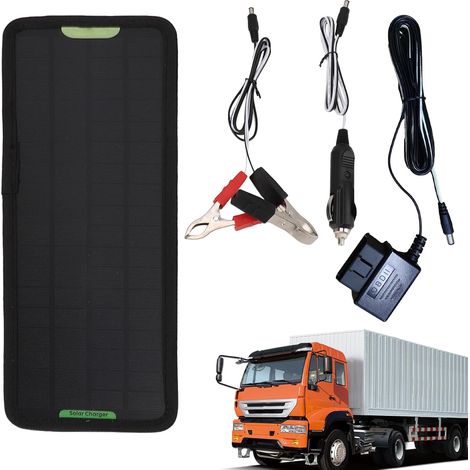 Chargeur de préservation solaire pour batterie de voiture, chargeur de batterie de voiture solaire Dispositif d'entretien de la batterie de conservation de 5 W Ensemble de charge (1/5)