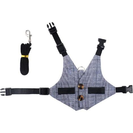 Rabbit Clothes Harness-M, Harness and Belt Set with Decorative Buttons, Suitable for Small Animals