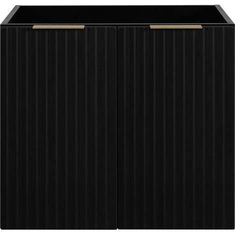 Mobile da bagno, Nero + Maniglia dorata, 60 x 57 x 46 cm (1/5)