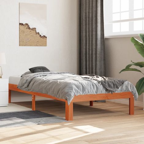 Estructura de cama sin colchón madera maciza marrón 90x190 cm vidaXL (1/5)