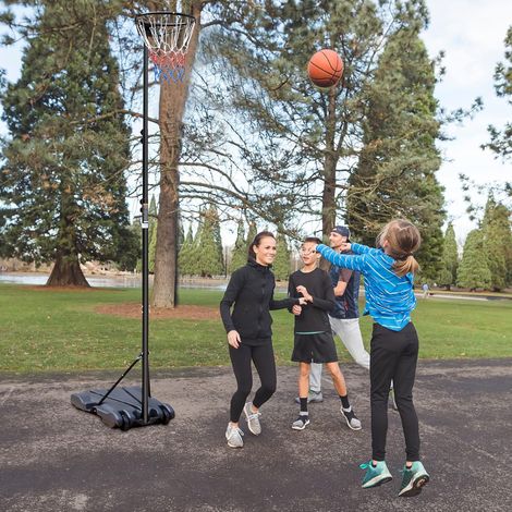 Canasta de baloncesto portátil regulable en altura de 259,08 a 304,8 cm, sin tablero, negra HAVRYA (1/3)