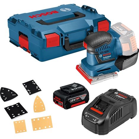 Bosch GSS18V-10 18v Li-ion Multi Base Orbital Detail Sander +3 Plates 1 X 5ah (1/4)