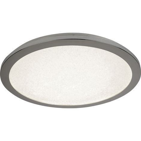 Plafoniera LED cromo chiaro cristallo effetto sabbia IP44 illuminazione bagno (1/4)