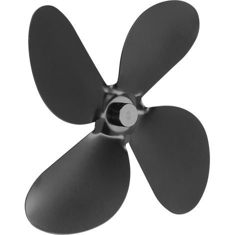 Ofenventilatorflügel-Set aus Aluminiumlegierung, 4 Flügel, inklusive Sechskantschlüssel und Schraube zum Austauschen, schwarz (1/5)
