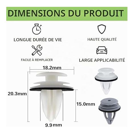 Clips de Fixation Automobile, Set de Renforcement Pare-Chocs et Garniture de Porte, Universels de Retenue pour Véhicule, Rivets en Plastique, Agrafes, Auto, Panneaux pour Voitures (1/4)
