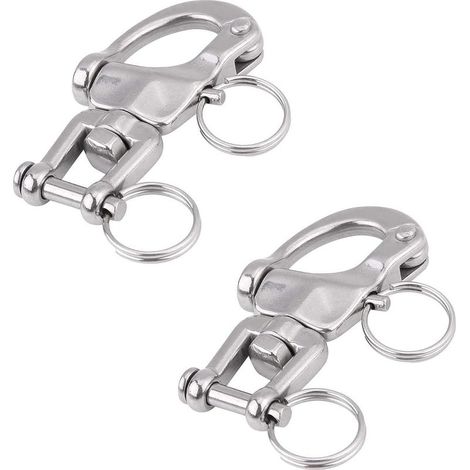 2Pcs 70mm Mousqueton Pivotant à Emerillon,Mousqueton pivotant inox Accessoires,Mousqueton à émerillon en acier inoxydable 316,Matériel nautique Pivotant et marin Accessoires (1/5)