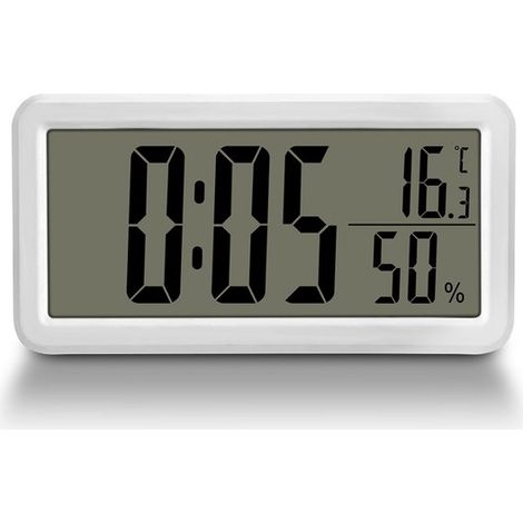 carmdering - Réveil numérique - Horloge murale numérique à piles avec grands chiffres, affichage de la température, pour salon, chambre, école (1/5)