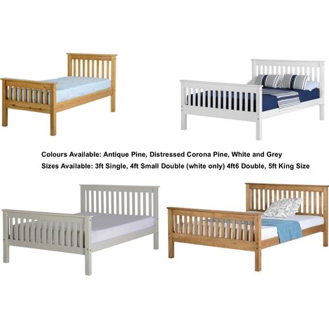 Monaco 4ft6 Double Bed High Foot End in Distressed Waxed Pine (1/5)