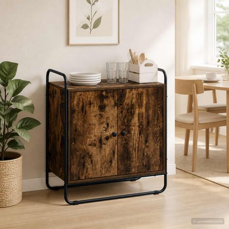 vidaXL Buffet Chêne fumé 68 x 35 x 75 cm Bois d'ingénierie (1/5)