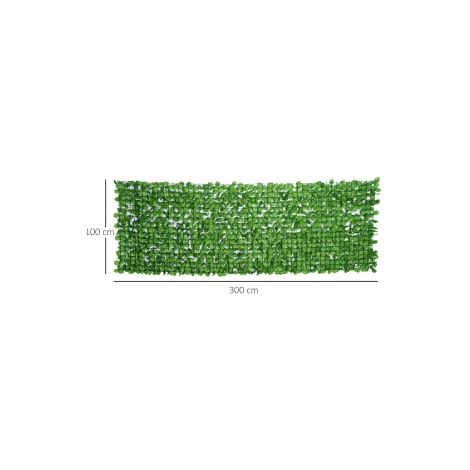 Brise-vue artificiel vert clair 300x100 cm avec feuillage synthétique résistant aux UV et facile à entretenir pour balcon et (1/5)