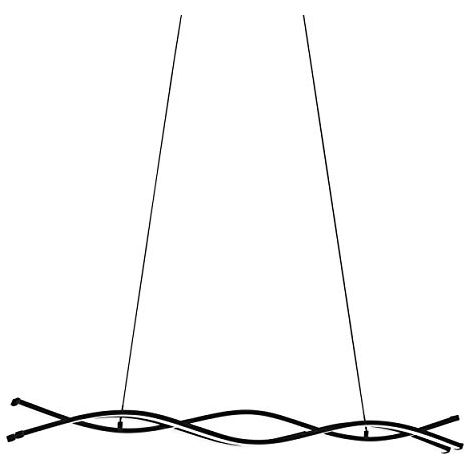 Lampadario A Sospensione Moderno Lasana 3 Acciaio Nero 1 Luce Led 33W 4500Lm (1/4)