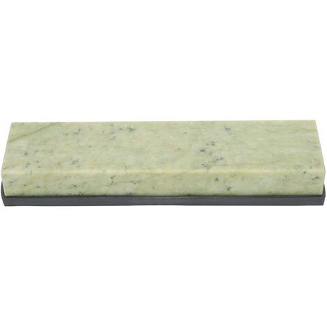 QORVA-Jeffergarden Pierre à aiguiser en pierre verte naturelle, 10000 grains, pierre à aiguiser pour couteaux, pierre à huile domestique avec Base en Silicone