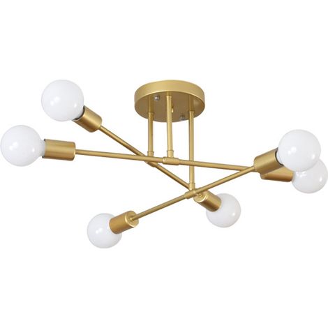 Modern Ceiling Lights Indoor Ceiling Lights Vintage Retro Ceiling Lights Gold,6 Lights For Kitchen Hallway Bedroom Living Room