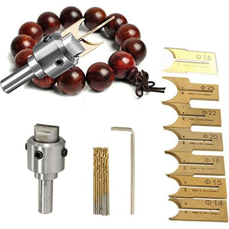 Fraise Dureté Perle Travail Du Bois Perle Maker Foret Ensemble Routeur Bit Set Petit Portable Haute-Dureté Alliage Acier Outil Kit 16 pcs (1/4)