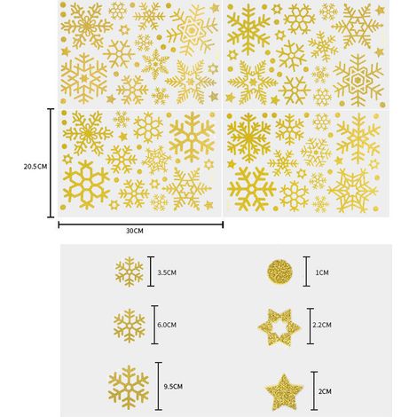 Autocollants statiques flocons de neige de Noël, autocollants décoratifs de Noël pour vitres, décorations de fenêtre pour le Nouvel An, autocollants flocons de neige dorés et argentés pour fenêtres.