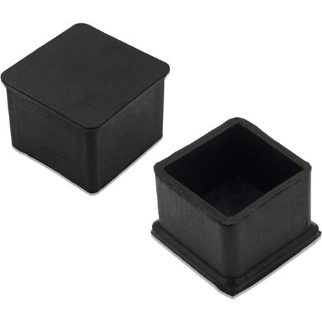 2 Pack, Chair Leg Cover Square Anti-Scratch Protective Cover Heavy Duty Rubber 30x30mm, 3.0x3.0cm, Black (1/5)