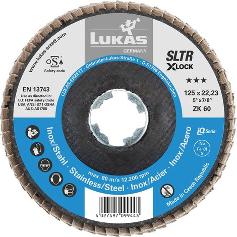 LUKAS Schleiflamellenteller SLTR X-LOCK Zirkonkorund ø 125 mm Korn 40