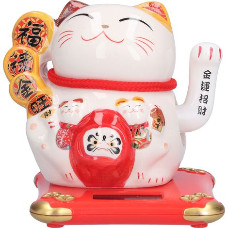 Ornement de chat porte-bonheur en céramique, symbole de richesse, pour bureau, boutique ou cadeau d'entreprise - Type 4 (1/5)