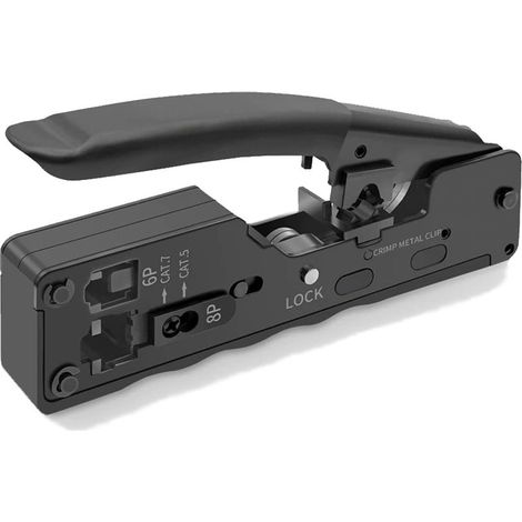 Pince à Sertir RJ45 pour Connecteur Réseau CAT5/CAT5E/CAT6/CAT6A/CAT7 Fiche Réseau RJ45 à Sertir et Prise Téléphone 6P RJ11 (1/5)