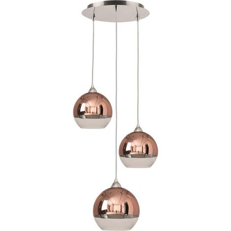 Suspension Nowodvorski Globe cuivre verre Ø35 3xE27 (1/2)