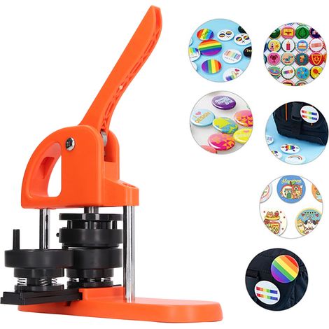 Kit de fabrication de boutons DIY avec machine à presser les badges et les épingles, 100 ensembles de pièces pour badges, un coupe-cercle et un livre magique (25 mm) (1/5)